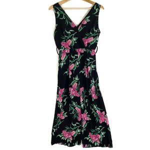 🦋Sienna Sky Long Jumpsuit Black Pink Floral